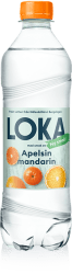 Loka Apelsin Mandarin 50cl – kolsyrat mineralvatten med apelsin- och mandarinsmak i 12-pack.