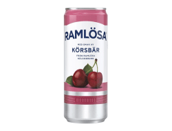 Ramlösa Körsbär 33cl – kolsyrat mineralvatten med körsbärssmak i 20-pack.