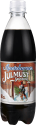 Apotekarnes Julmust Sockerfri 50cl PET-flaska med klassisk etikettdesign i mörkröd och guldfärg